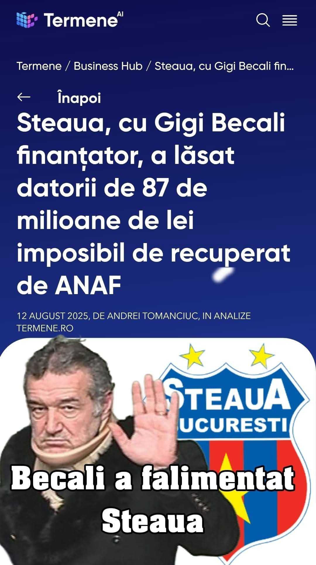 Becali — mitul și realitatea